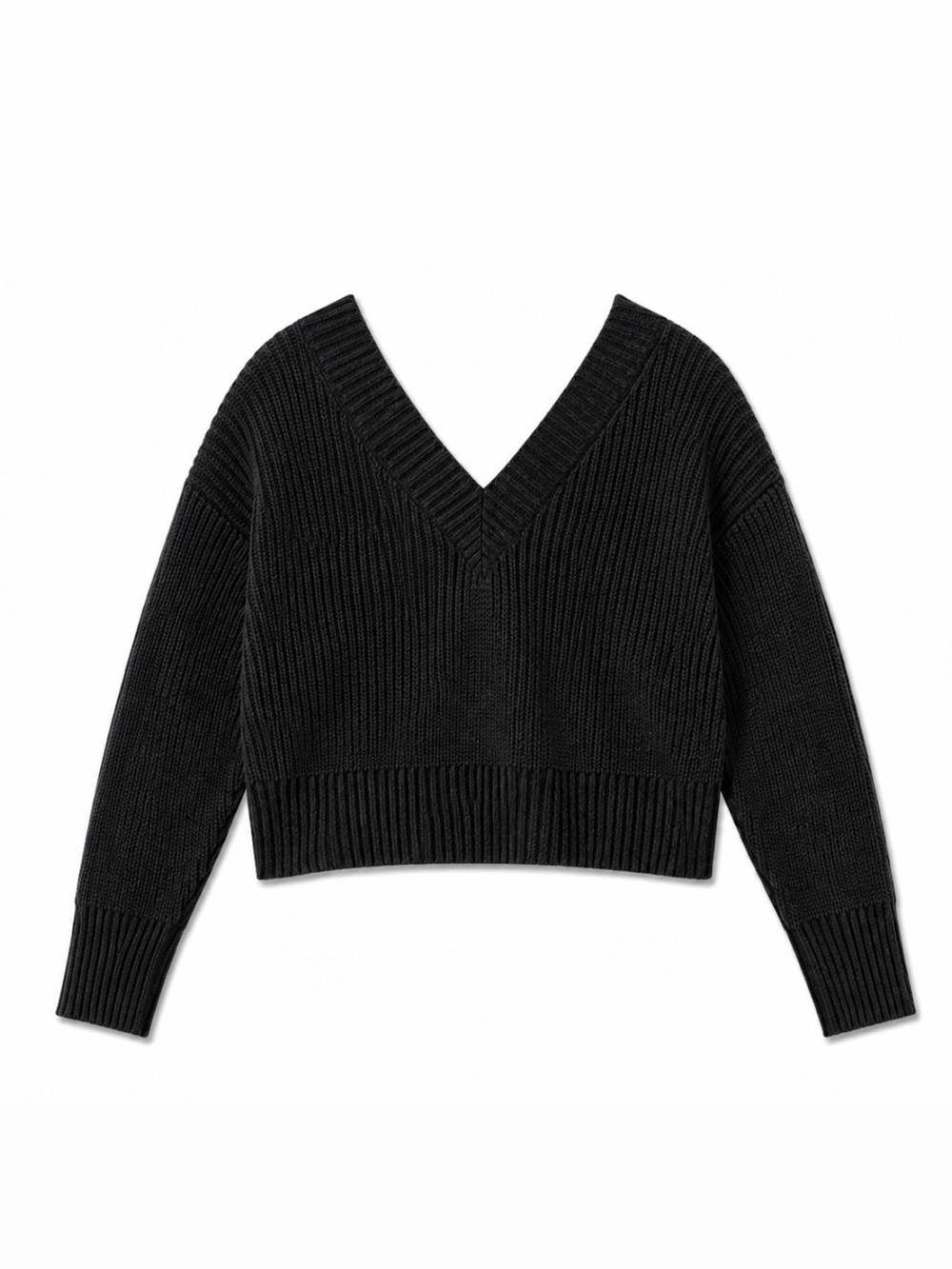 H&M Black V-Neck Knit Sweater | Size Small